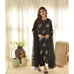 Roman Silk Top & Pant with Silver Chiffon Dupatta