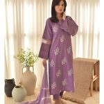 Roman Silk Top & Pant with Silver Chiffon Dupatta