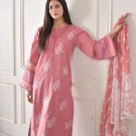 Roman Silk Top & Pant with Silver Chiffon Dupatta