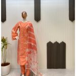 Roman Silk Top & Pant with Silver Chiffon Dupatta