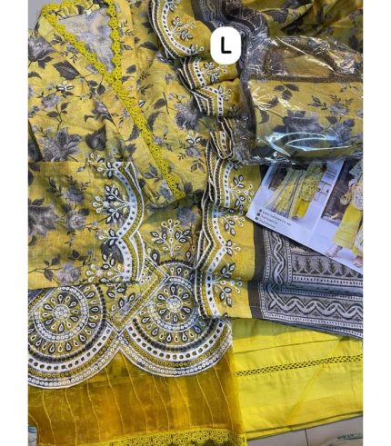 Elegant Full Chikankari Embroidered Suit Set with Matching Purse