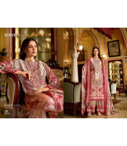 Mahira Vol-2 by Romani Luxury Embroidered Collection with Soft Mal Mal Dupatta