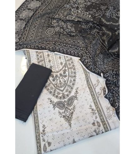 🌸 Maussemery Printed Lawn Suit – Elegant Black Edition 🌸